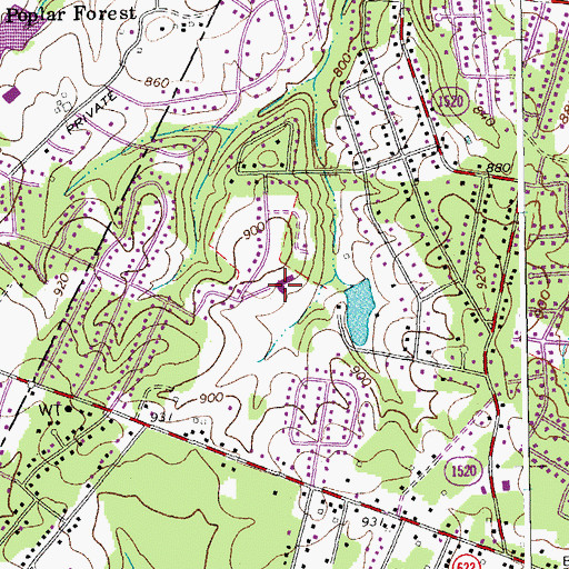 Topographic Map of Timberlake Christian School, VA