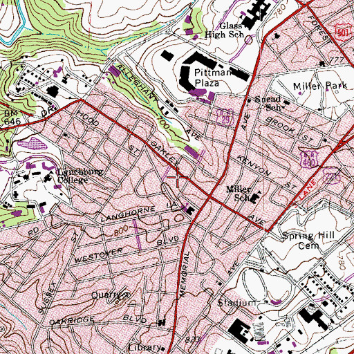Topographic Map of New Vistas School, VA