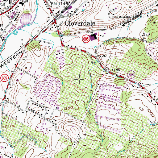 Topographic Map of Read Mountain Middle School, VA