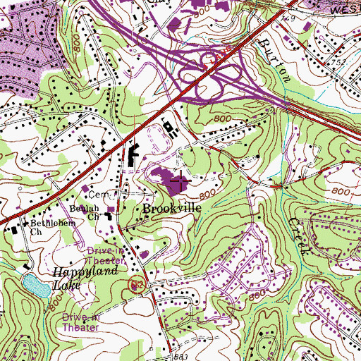 Topographic Map of Central Virginia Governor's School, VA