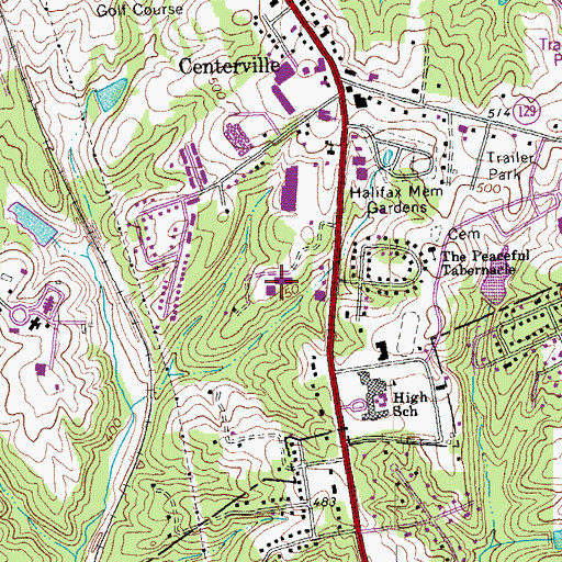 Topographic Map of Centerville Christian School, VA