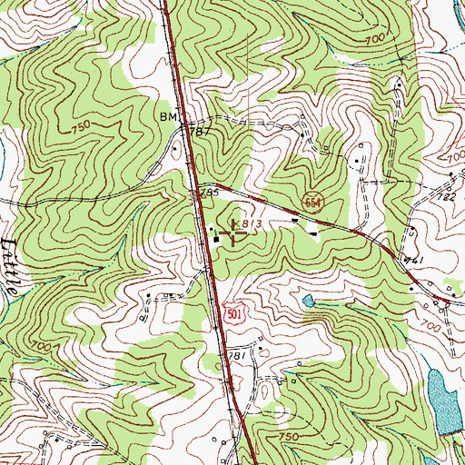 Topographic Map of Bethel Mennonite School, VA