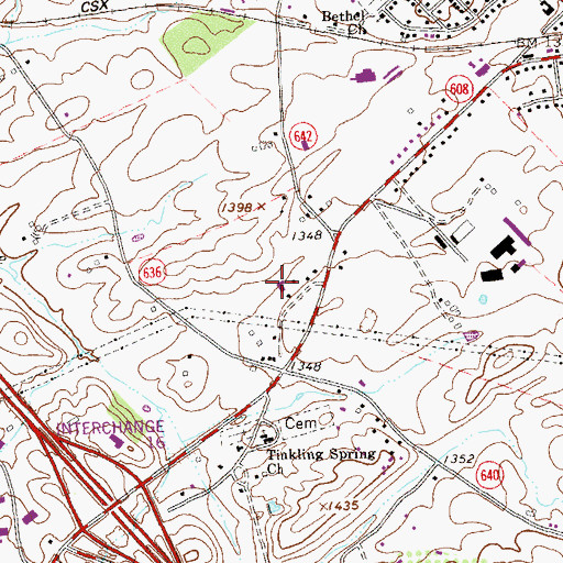 Topographic Map of Midway Bible Baptist Church School, VA