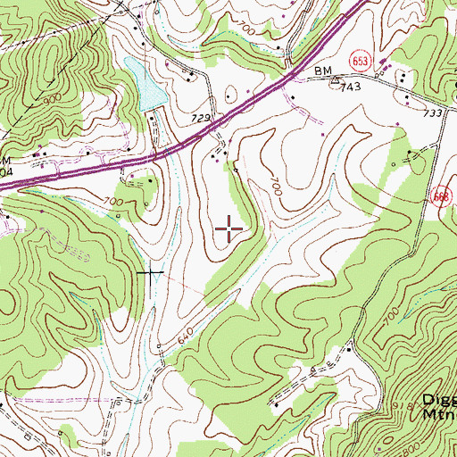 Topographic Map of Tye River Elementary School, VA