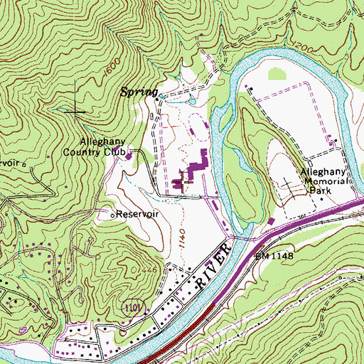 Topographic Map of Jackson River Technical Center, VA