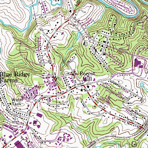 Topographic Map of Rivermont School, VA