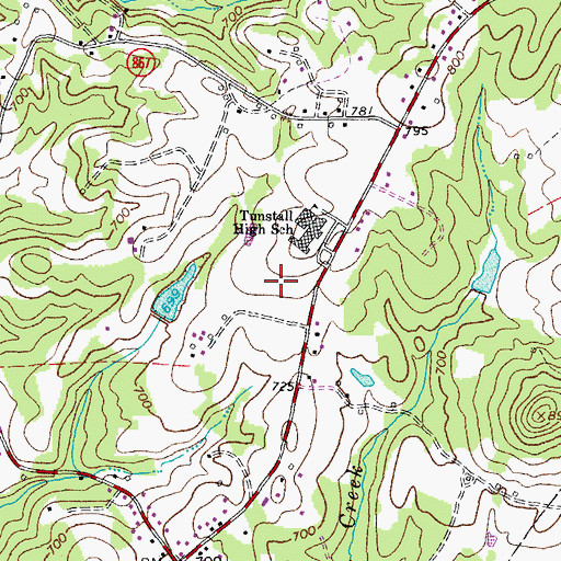 Topographic Map of Tunstall Middle School, VA