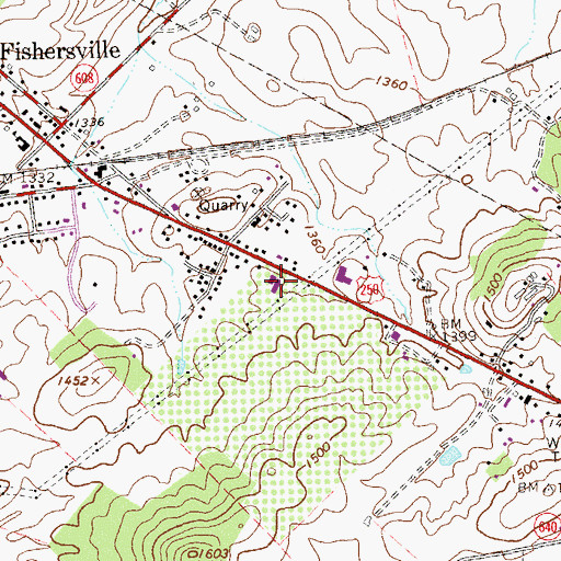 Topographic Map of Genisis Alternative School, VA