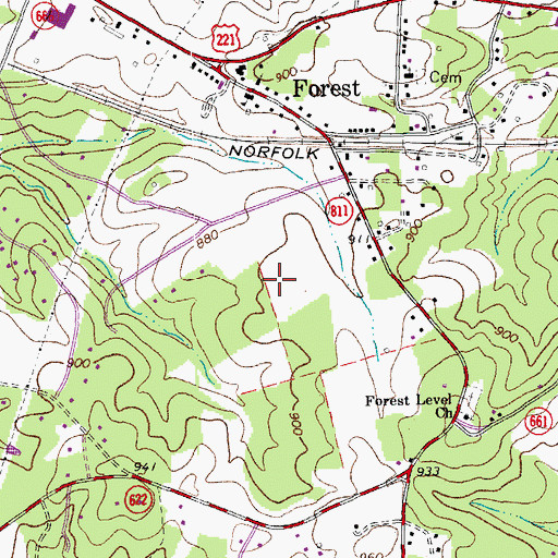 Topographic Map of Thomas Jefferson Elementary School, VA