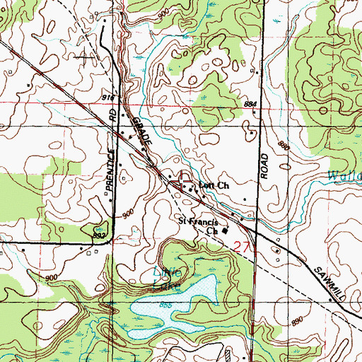 Topographic Map of Lott Station (historical), MI