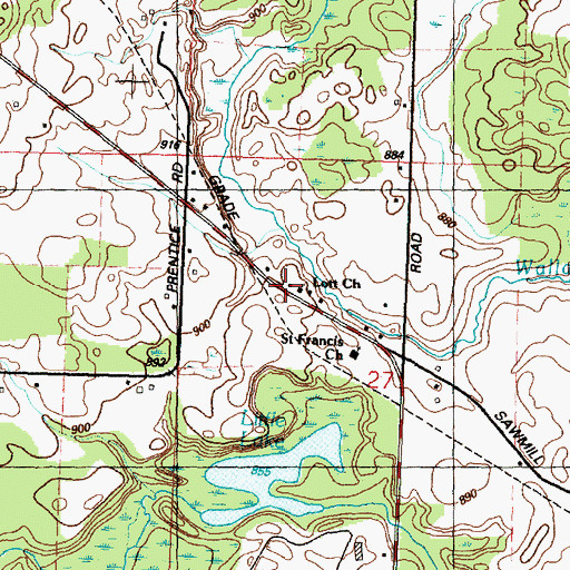 Topographic Map of Lott Post Office (historical), MI