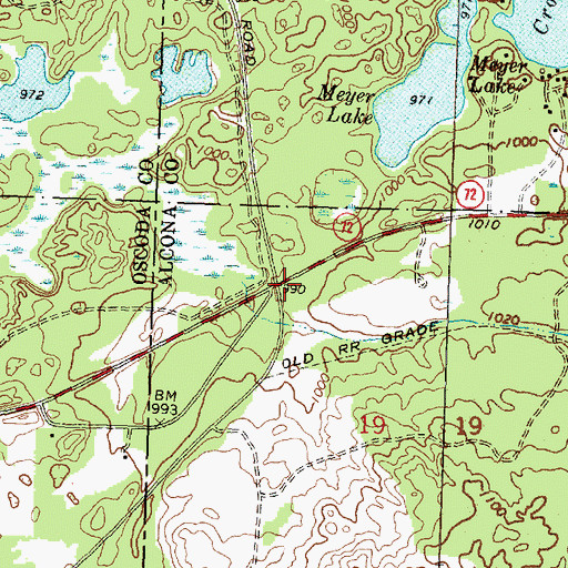 Topographic Map of Hardy Post Office (historical), MI