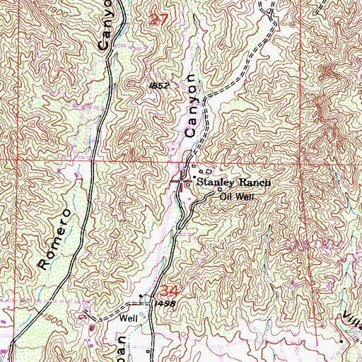 Topographic Map of Stanley Ranch, CA