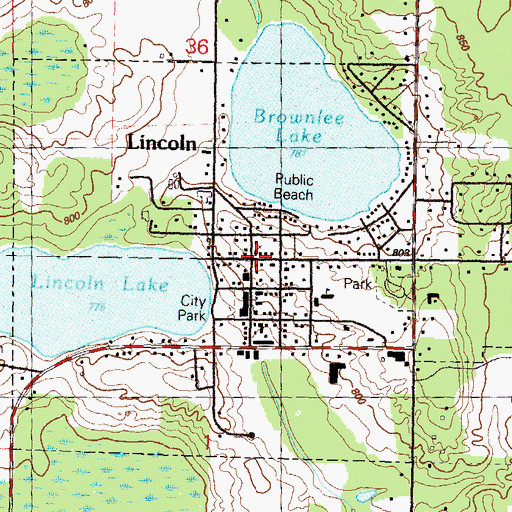 Topographic Map of United Methodist Church, MI