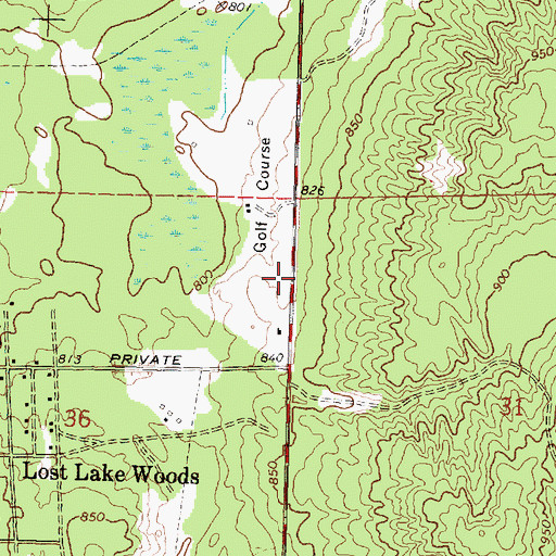 Topographic Map of Lost Lake Woods Golf Club, MI