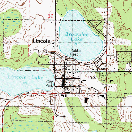 Topographic Map of Gustin Township Hall, MI