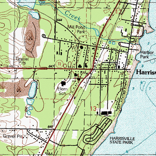 Topographic Map of Mission Lutheran Church, MI