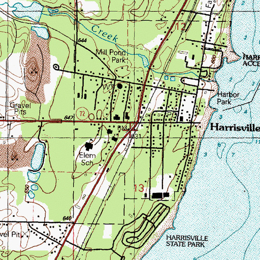 Topographic Map of Saint Anne's Church, MI