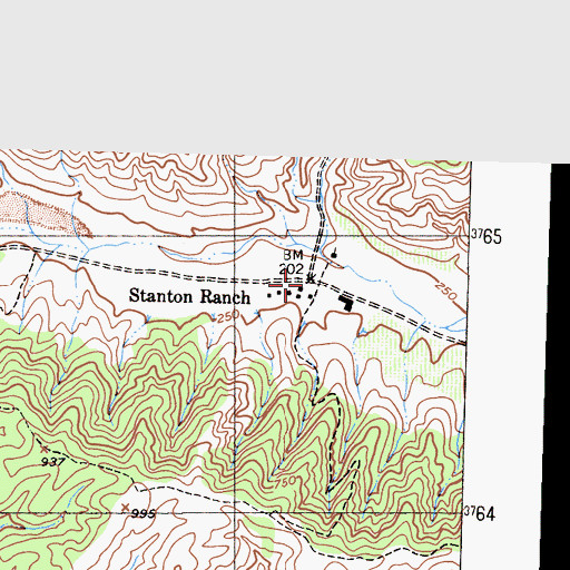 Topographic Map of Stanton Ranch, CA