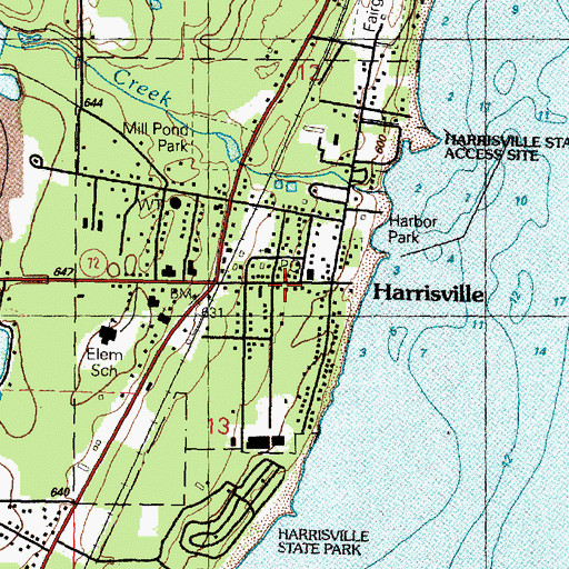 Topographic Map of Alcona Health Center, MI