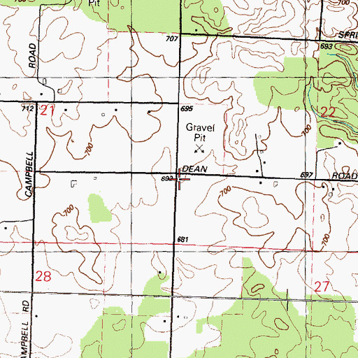 Topographic Map of Harrisville Township Hall, MI