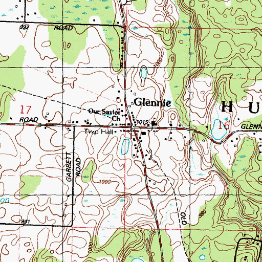 Topographic Map of Glennie Station (historical), MI