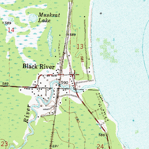 Topographic Map of Saint Gabriel's Church, MI