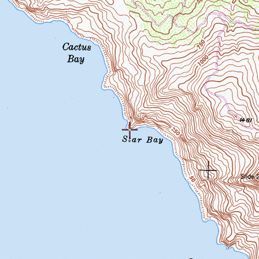Topographic Map of Star Bay, CA