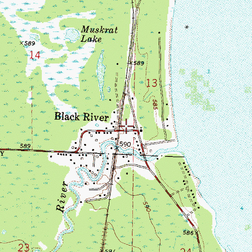 Topographic Map of Black River Station, MI
