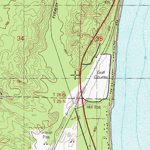 Topographic Map of Greenbush Golf Course, MI