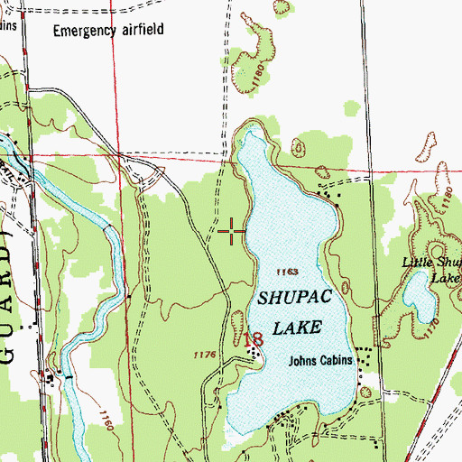 Topographic Map of Shupac Lake State Forest Campground, MI