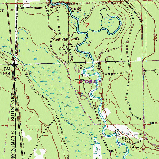Topographic Map of Upper Manistee River State Forest Campground, MI