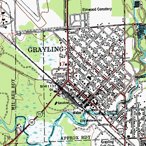 Topographic Map of Saint John Lutheran Church, MI