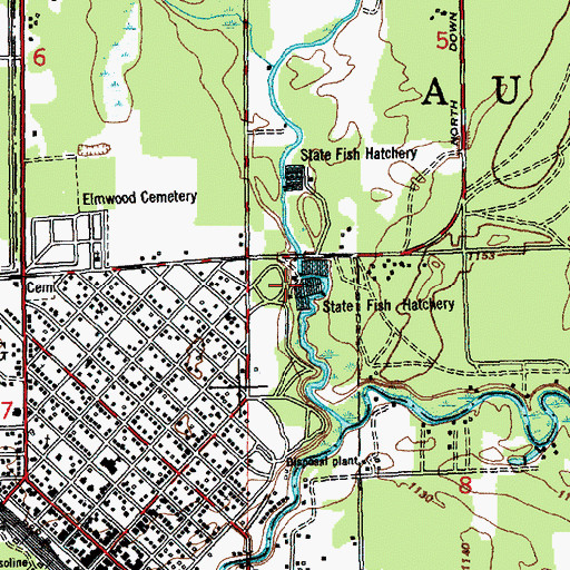 Topographic Map of Grayling Fish Hatchery, MI