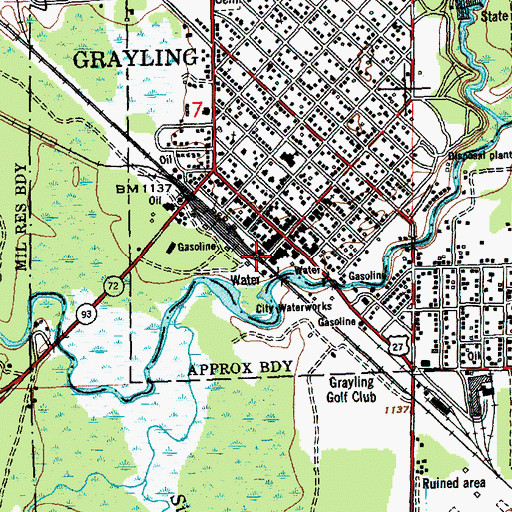 Topographic Map of Crawford County Historical Museum, MI