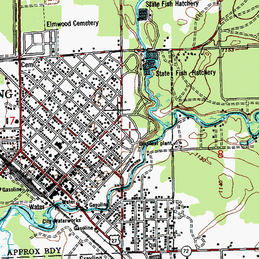 Topographic Map of Au Sable Primary School, MI