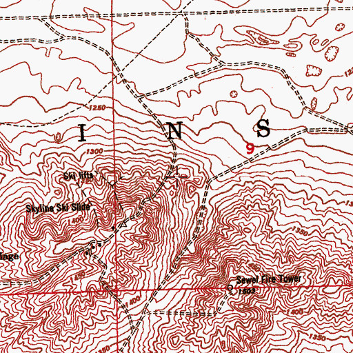 Topographic Map of Hawk Ridge Golf Course, MI