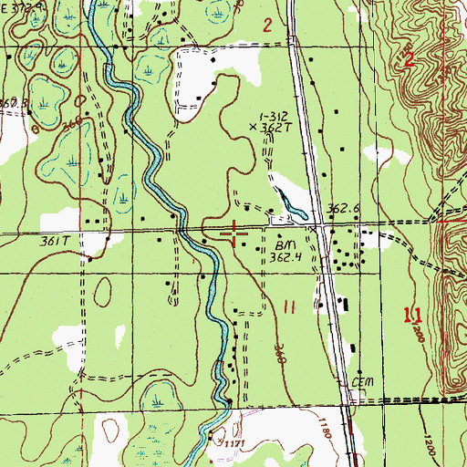 Topographic Map of Happi Days Campground and Diner, MI