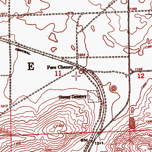 Topographic Map of Pere Cheney Station, MI