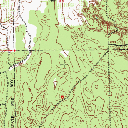 Topographic Map of Interchange 264, MI