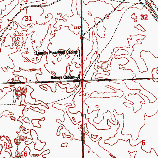 Topographic Map of Interchange 251, MI
