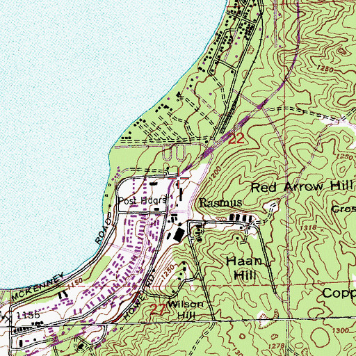 Topographic Map of Thirty-Second Red Arrow Division Historical Marker, MI
