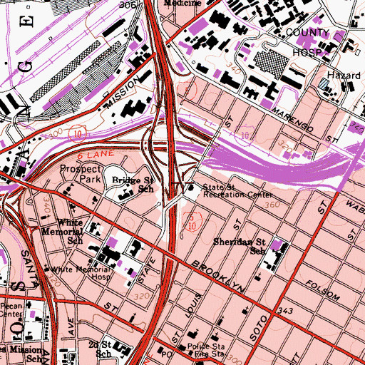 Topographic Map of State Street Recreation Center, CA