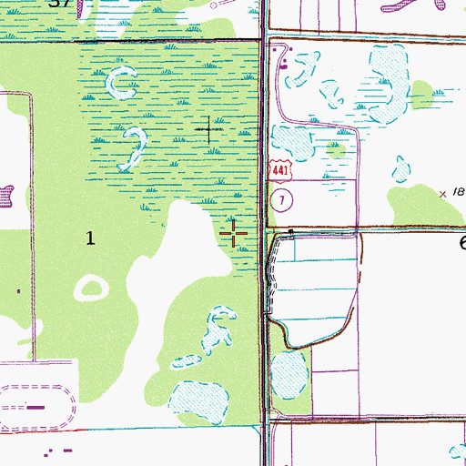 Topographic Map of South Florida National Cemetery, FL