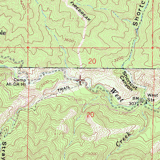 Topographic Map of Strayns Canyon, CA