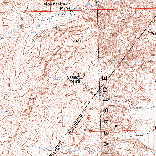 Topographic Map of Steece Mine, CA