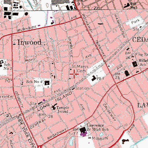 Topographic Map of New Zion Fire Baptized Holiness Church, NY