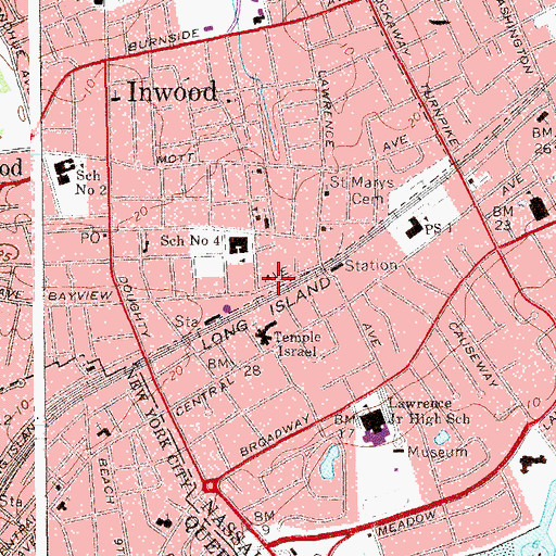 Topographic Map of Saint Johns Baptist Church, NY