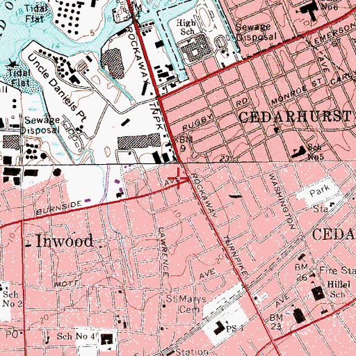 Topographic Map of Falcaros Plaza Shopping Center, NY
