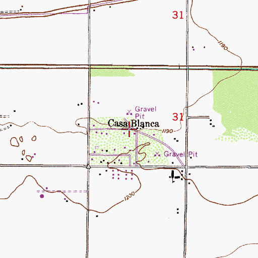 Topographic Map of Casa Blanca, AZ